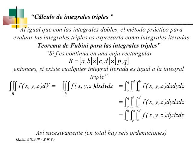 integrales iteradas dobles y triples
